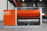 Expanded mesh flattening machine